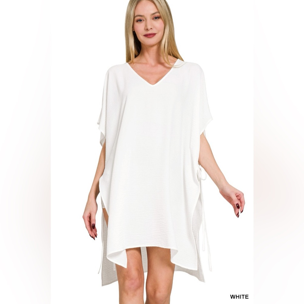 Zenana Woven Airflow Tie Side Cover Up